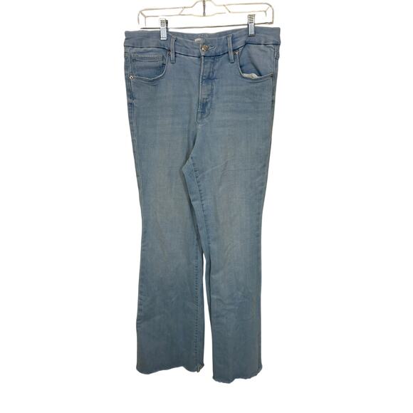 Good American Good Legs Flare Light Wash Jeans Casual Denim Cowboy Rodeo 12/31 - Picture 2 of 5